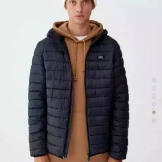 Jaket Pull And Bear Lightweight Hooded Puffer Jacket ~ ORIGINAL