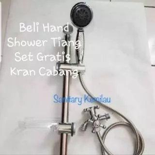 Paket Set Hand Shower Tiang Standing Kamar Mandi set Lengkap + Shower Mandi Kran Cabang Murah Bagus