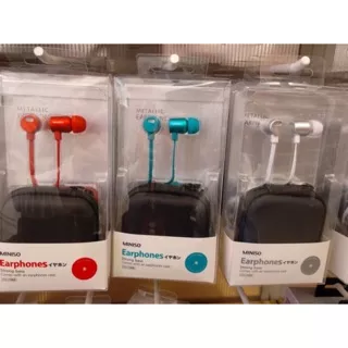 MINISO! 4WRN. METAL IN-EAR EARPHONES + FREE CASE. earphone miniso murah. Ready surabaya