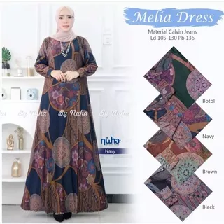 Melia Dress - Gamis Calvin Jeans Terbaru LD110 Jumbo / 023-6551