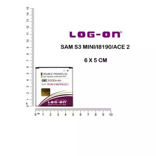 LOG ON BATERAI SAMSUNG ACE 2 / S3 MINI BATRE DOUBLE POWER DOUBLE IC BATTERY