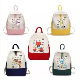 New Fashion Korea BT21 Tas Ransel BTS Anak Perempuan Remaja Sekolah Gendong Terbaru Lucu Kecil SD