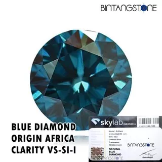 Blue Diamond (Isi 1 pcs) Diameter 1.2 Mm Clarity VS-SI Natural Berlian Biru Tabur Eropa Africa Asli Ori