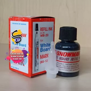 Tinta Refill Ink Snowman White Board / Tinta Spidol Snowman (Bisa Dihapus) Ada Hitam Merah Dan Biru