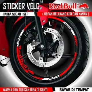 Stiker velg custom universal ring 17 14 sticker lis whell rim red bull monster bridgestone michelin vr46 movistar