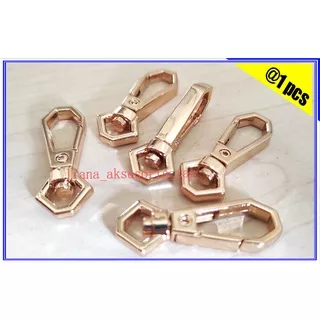 AKSESORIS TAS FASHION WANITA KAITAN TALI TAS UKURAN 8 mm TEBAL IMPOR PREMIUM WARNA ROSE GOLD (@1 PCS) KAITAN TAS KEW KEW UNTUK GANTUNGAN TALI TAS SELEMPANG WANITA, TAS BAHU WANITA, TAS RAJUT WANITA, TAS RANSEL WANITA