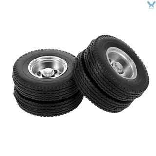 Rs 2pcs Trailer Rear Wheels with 10 Spokes Aluminum Alloy Hubs for 1/14 Tamiya Tractor Truck RC Climber Trailer