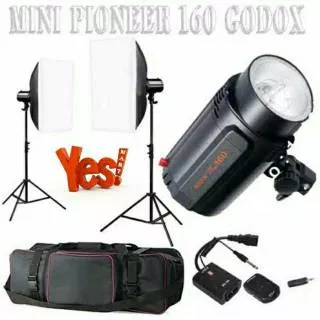 Paket Lampu Studio Mini Godox 160 (Godox 160, Lightstand, Softbox, Trigger, Tas)