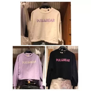 Ready Jastip Crop Sweater Sweatshirt Hoodie Baju Atasan PnB Cewek Pullnbear Pull and bear Pull&bear Diskon Sale Murah