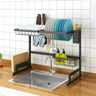 Rak Sink Wastafel Dapur Pengering Piring Drain Rack Serbaguna Drying Rak Piring Minimalis 65CM