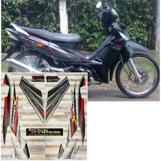 striping original Honda Supra X 125 D hitam silver tahun 2008 2009