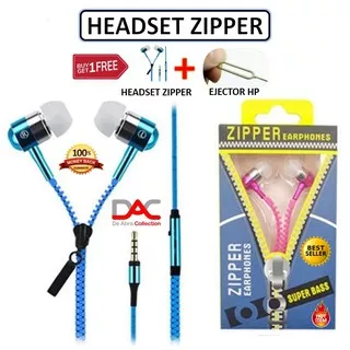 [BUY 1 GET 1 FREE] HANDSFREE / EARPHONE ZIPPER RESLETING / HEADSET ZIPPER EXTRA BASS + MIC