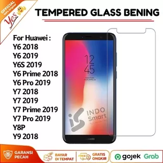Huawei Y6 Y6S Y7 Y8P Y9 Prime Pro 2018 2019 Tempered Glass CLEAR Anti Gores Kaca Bening Premium Screen Guard Yes