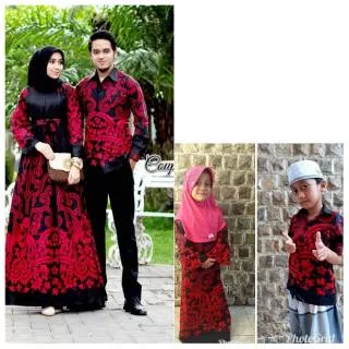 Baju batik couple keluarga gamis anak muda modern modis muslim anak