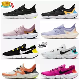 SEPATU RUNNING WANITA NIKE FREE RN 5.0 WOMEN SOFT BLUE WHITE CREAM PINK BLACK WHITE PREMIUM ORIGINAL