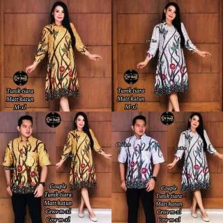 Couple Tunic Daun Jatuh Darimbit Baju Muslim Baju Pesta Seragam Kntor Modern Modis  Elegant