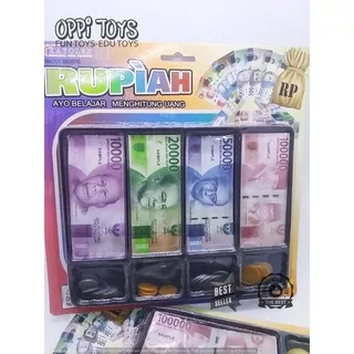 Mainan Uang Anak Kertas KY 880838 - Mainan Kasir Uang Rupiah FU 1108 - Cash Register - Mainan Uang Kertas dan Koin Plastik