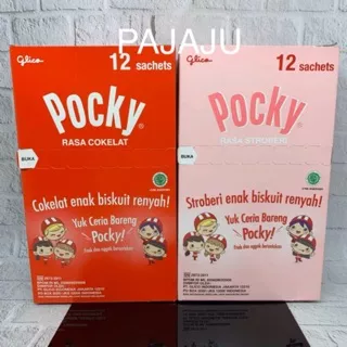 Pocky Coklat Strawberry Greentea kemasan isi 12grx12 sachet GLICO POCKY