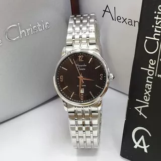 JAM TANGAN WANITA ALEXANDRE CHRISTIE AC 8327 / AC8327 SILVER BLACK ORIGINAL