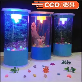 Akuarium aquarium tabung mini untuk ikan cupang/guppy gratis ongkir