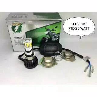 Lampu LED 6 sisi H4 H6 25watt AC/DC ORIGINAL RTD