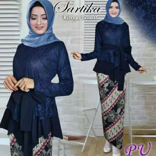 Sartika kebaya set rok batik cantik murah model peplum hijaber trendy baju wisuda pernikahan formal