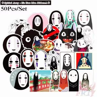50pcs / Set Stiker Desain Anime No Face Man Seri 02 Miyazaki Hayao Spirited Away