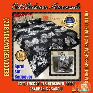 OLIVE [BEDCOVER 1 SET SPREI UK 160x200 UK 180x200 ] Bedcover Set Homemade Minimalise Termurah Motif Bunga Love Grey - Single Queen King Size Set Bedcover/Betcover/Badcover