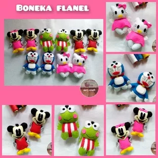 BONEKA FLANEL KARAKTER / SOUVENIR PERNIKAHAN GANTUNGAN KUNCI FLANEL