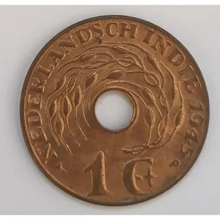 koin kuno 1 Cent 1945 Nederlandsch Indies aUNC to UNC