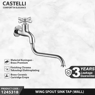 Keran Dapur Castelli Kran Cuci Piring Swing Spout Sink Tap Wall - 1245318