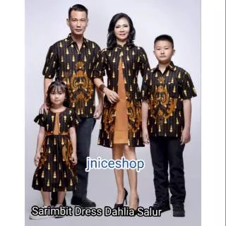 Couple/Pasangan  Seragaman Batik Dress Wanita Dahlia Salur