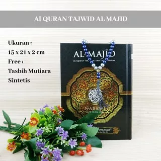 Al Quran Al-Majid A5 Al Quran Terjemah dan Tajwid Warna Al-Majid FREE Tasbih Mutiara Sintetis