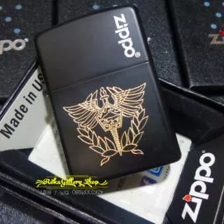 Korek zippo custom grafir gambar logo bea cukai custom zippo black matte kw super