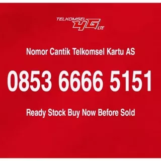 Nomor Cantik Kartu Perdana Telkomsel Kartu AS Seri Kwartet ekor ABAB 6666 5151