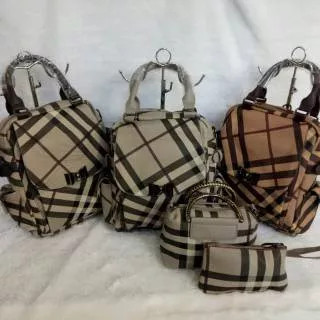 TAS RANSEL BURBERRY 3IN1 1 SET ANAK