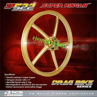 Velg Depan Rcb Mx  Mio jupiter z  Fizr Sp522 120-17 / velg belakang rcb mio 140-17 sp522 / velg racing belakang mio rcb sp522