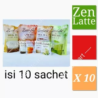 ZenLatte Milk Tea,Matcha,Thai Tea (10 Sachet)