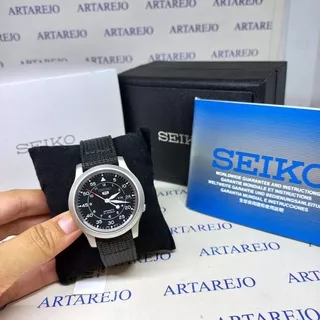 JAM TANGAN PRIA SEIKO5 SNK809K2 Black Military Strap Automatic