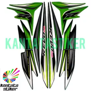 Stiker Striping Motor Honda Revo R 110 2013 Hitam-hijau