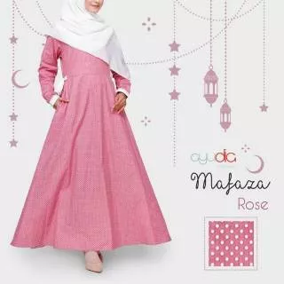 Mafaza Dress Ayudia Indonesia Gamis katjep cantik katun jepang adem motif simple mini polka