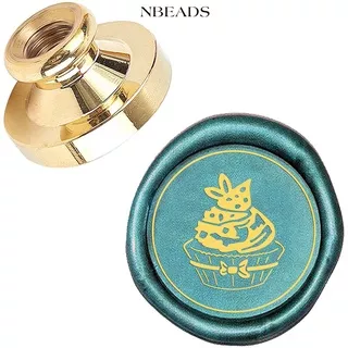 Nbeads 1pc Wax Seal Stamp Head 0.98 Bow/Chocolate/Ice Cream/Strawberry/Cherry Cupcake Pattern Removable Retro Brass Sealing Stamp Head for Envelopes Greeting Cards Crafts Books Wine Packages