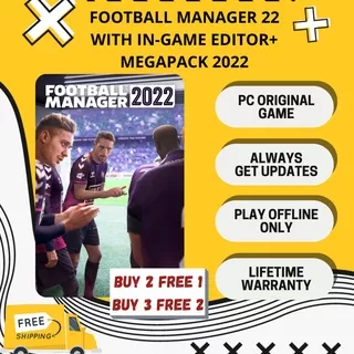 FOOTBALL MANAGER FM 2022 WITH MEGAPACK & ALL DLC PC ORIGINAL