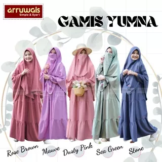 ARRUWAIS GAMIS YUMNA REMAJA SET HIJAB SYARI FREE CADAR TALI USIA 9-14 TAHUN