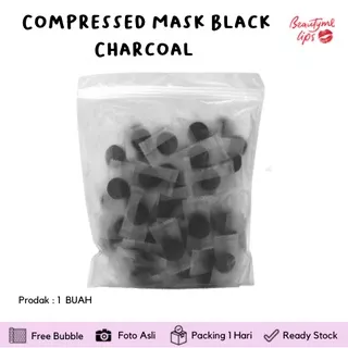 [BISA COD] Compressed Mask Black Charcoal / Kertas Masker Arang Bambu Masker Kertas (SATUAN)