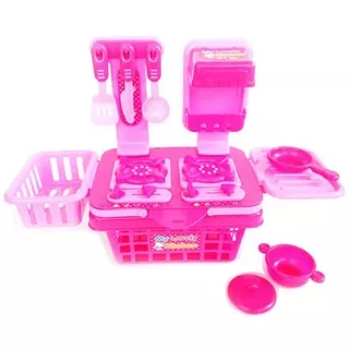 Mainan anak perempuan mainan masak masakan dapur set lovely kitchen pink