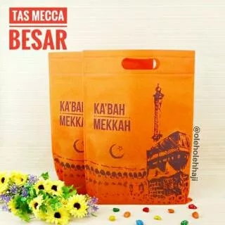 Tas Souvenir Kecil / Besar  / Tas Mecca Besar Bahan Kain Spunbond /Goodie Bag Oleh Oleh Haji Umroh