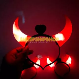 BANDO TANDUK LAMPU LED + Bubble Wrap Pesta Halloween Iblis Setan Merah Persib Haloween Ulang Tahun