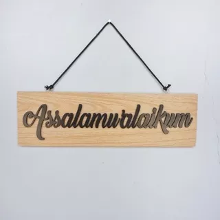 wall deor tulisan timbul assalamualaikum kayu