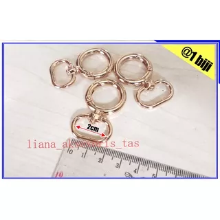 AKSESORIS TAS FASHION WANITA RING KAITAN TAS BUKA TUTUP TEBAL UKURAN 2 CM IMPOR PREMIUM WARNA LIGHT GOLD (@1 PCS) UNTUK GANTUNGAN TALI TAS SELEMPANG WANITA, TAS BAHU WANITA, TAS RAJUT WANITA, TAS RANSEL WANITA